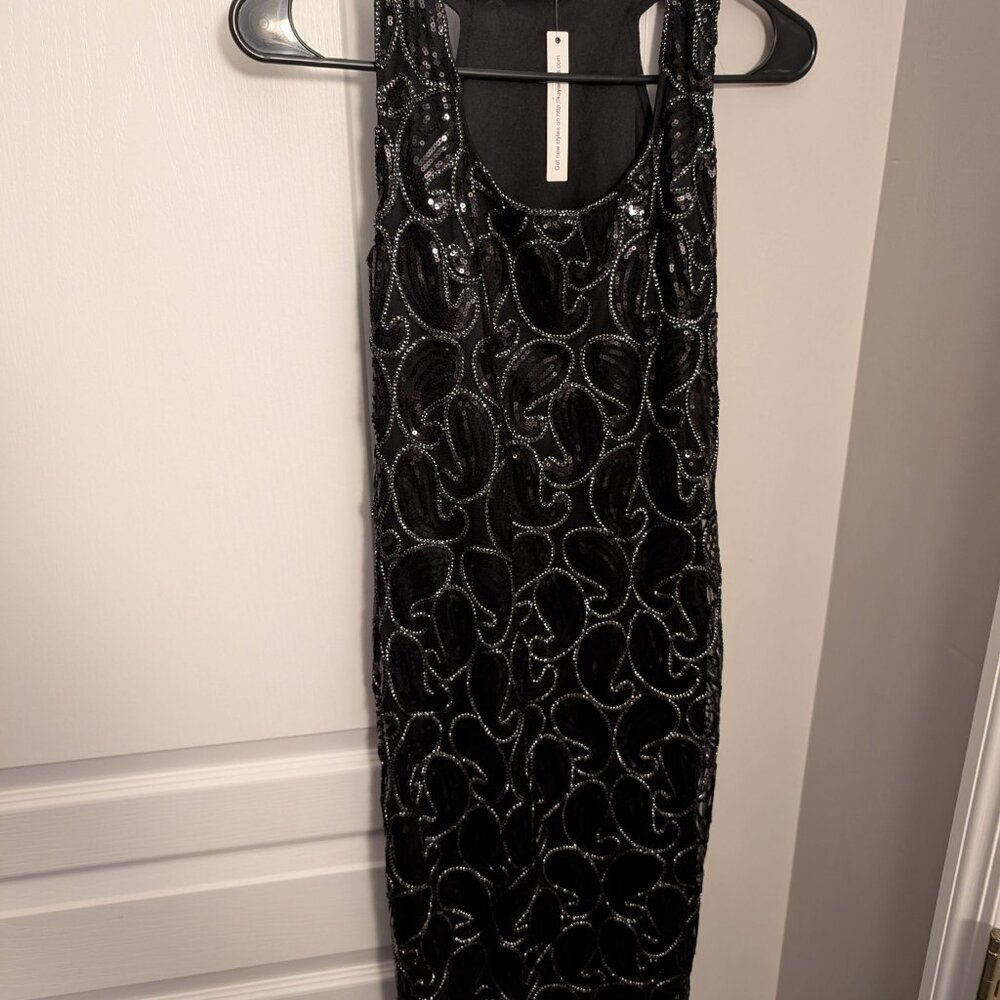 Black dress with embroidery